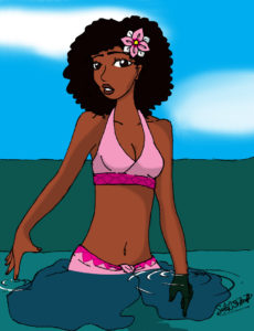 A personagem Iara Qan. Ilustração de Sofia Shitinoe